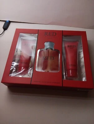 Set de regalo de gel de ducha para después del afeitado colonia 3 piezas rojo intenso baño y cuerpo para hombre Foto 1 de 3