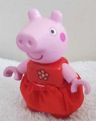 Lego Duplo PEPPA PIG in REMOVABLE RED SKIRT Pink Pig Figure Great Shape - Image 1 of 4