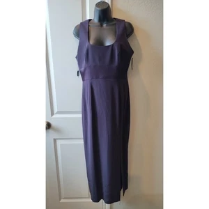 NWT Tahari Plum Straight Dress with Square Neckline size 10. - Picture 1 of 16