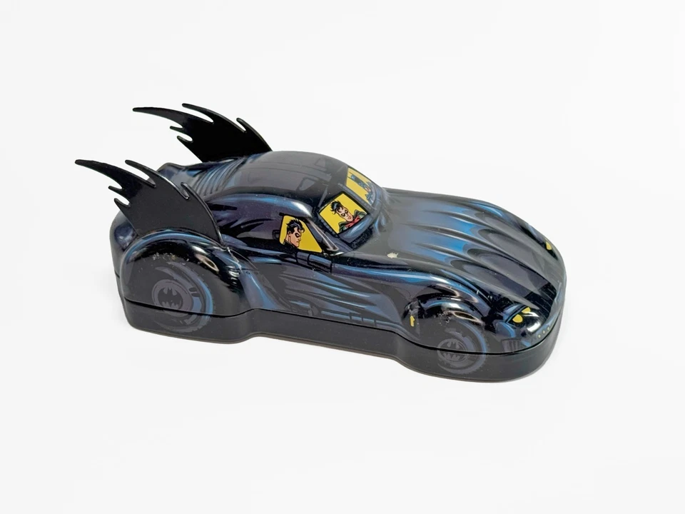 Raro contenedor de caramelos de batimóvil de hojalata Batman & Robin Foto 1 de 4
