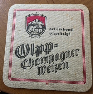 Scarce Olpp Champagner Weisen Biermat Beer Coaster Mat Import German Uracher Bra - Picture 1 of 2