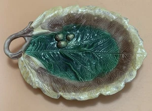 Antique Majolica Serving Tray - Oak Leaf with Acorns - Ca 1880-90 - Picture 1 of 20