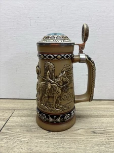 1988 Avon Indians of the American Frontier Lidded Beer Stein Native American Art - Picture 1 of 10
