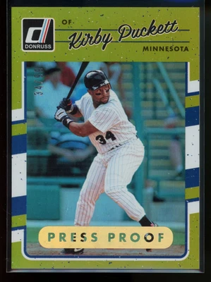 Kirby Puckett 2017 Donruss Gold Press Proof 34/99 JERSEY NUMBER 34 - Image 1 of 2