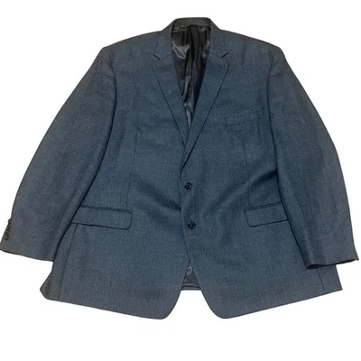 Ralph Ralph Lauren Men's Blue Gray Woven Wool 2 Button Suit Jacket Blazer 54L - Image 1 of 4