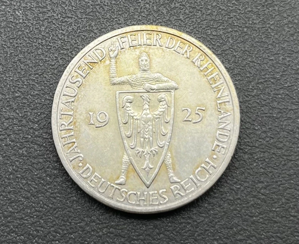 500/- Silbermünze, 3 Reichsmark, Jahrtausendfeier der Rheinlande, J, 1925, Schön - Bild 1 von 2