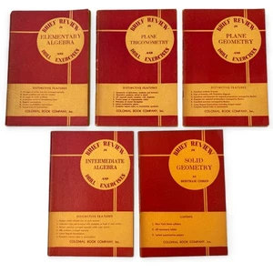 Lot of 5 Brief Review Colonial Book Co. Math Study Guides Algebra Geometry Vtg - Picture 1 of 16