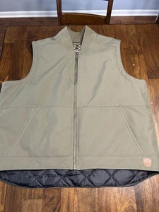 NOBLE OUTFITTERS MENS Brown Canvas Vest Size 2XL Full Zip Quilted Lining NWOT - Picture 1 of 5