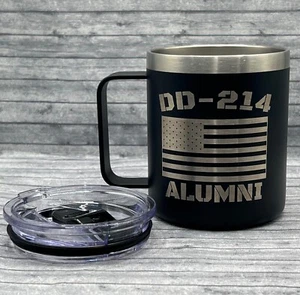 DD-214 Lasergravur 14 Unzen Kaffeebecher Kostenloser Versand - Bild 1 von 4