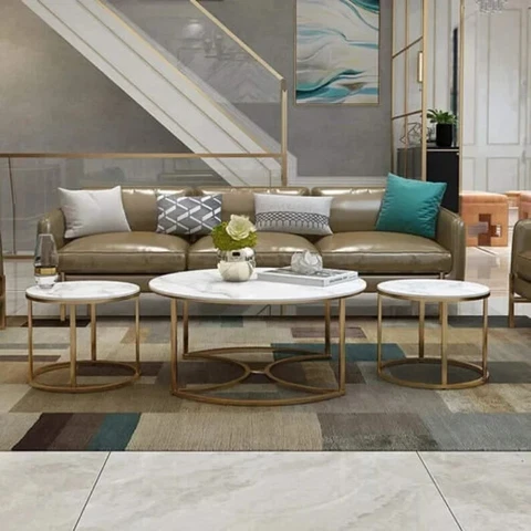 Golden Nesting Tables Trio/coffee table/home furniture Cover