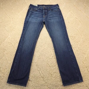 Hollister Mens Jeans Size 32x32 (Real 32x32.5) Button Fly Straight Leg Denim - Picture 1 of 9