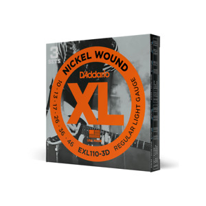 D'Addario EXL110-3D Electric Guitar Strings 10-46 (3 Set Pack) 