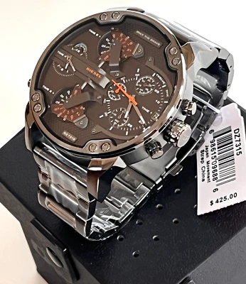 Reloj DIESEL DZ7315 Mr Daddy 2.0 Cronógrafo Gunmetal S/Acero Nuevo con Etiquetas Caja de Regalo $425 Foto 1 de 4