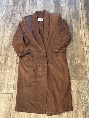 Women's Vintage Brown Leather Long Coat - Size M - Pelle Studio - Image 1 of 4