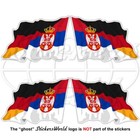 SERBIEN-DEUTSCHLAND Serbisch-Deutsch Wehende Flagge 50mm Aufkleber x4