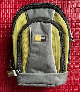 CASE LOGIC DIGITAL CAMERA COMPACT CASE PADDED TRAVEL Gray Green Belt Loop - Picture 1 of 5