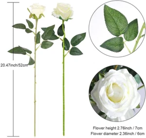12PCS Artificial Silk Flowers Realistic Roses Bouquet Long Stem for Home Wedd... - Picture 1 of 12