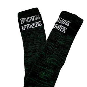 Victoria's Secret PINK Socken grün schwarz meliert Einheitsgröße kniehoch Sportbekleidung neu - Bild 1 von 5