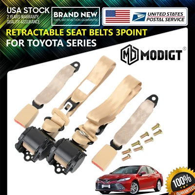 Cinturón de seguridad ajustable retráctil beige de 3 puntos para Toyota 4Runner 1998-2019 Foto 1 de 4