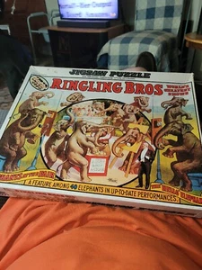 Vintage Parker Ringling Bros Elephants At The Fair Jigsaw Puzzle-17-3/8”x22-3/4” - Picture 1 of 1