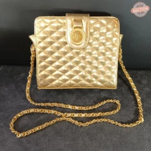Faux Gold Clutch Purse With Sun Medallion, Vintage c.1995 - Picture 1 of 6