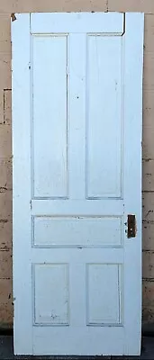 30"x83" Antique Vintage Old Victorian SOLID Wood Wooden Interior Door 5 Panels - Image 1 of 4