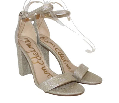 Sandalia Sam Edelman Mujer Tacones con Tirantes Bloque Yaro Dorado Brillante Talla 11 M Foto 1 de 4