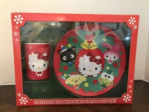 Sanrio 2016 Super Cute HOLIDAY PLATE CUP Set NEW Hello Kitty MY MELODY Keroppi - Picture 1 of 3