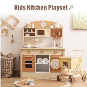 Robud Play Kitchen for Kids Wooden Kitchen Playset with Realistic Accessories - Picture 1 of 9