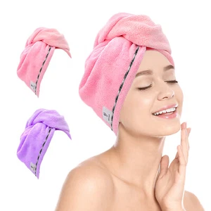 HAIR TOWEL WRAP 2 PACK HAIR TOWEL TURBAN TURBIE MICROFIBRE - Picture 1 of 8