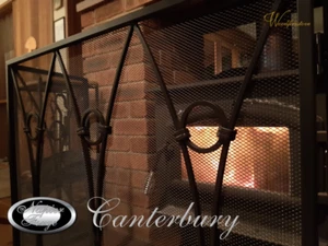 FIRE SCREEN / GUARD SHIELD / FIREPLACE FIRESCREEN / BLACK IRON 3 PANEL Cant - Picture 1 of 10