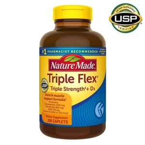 Nature Made Triple Flex, 200 Tablets - Glucosamine Chondroitin MSM + Vitamin D3 - Picture 1 of 3