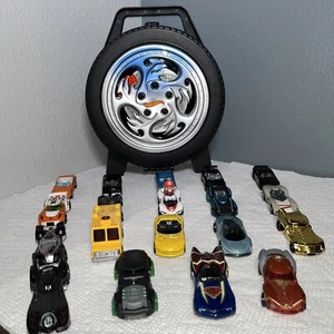 Hot Wheels 30 Car Tire Storage Case Holder Tara and including 19 random cars  - Picture 1 of 4