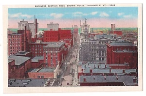 BUSINESS SECTION From Brown Hotel LOUISVILLE Kentucky Postcard KY Linen Birdseye - Picture 1 of 2