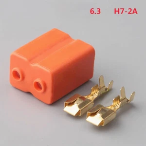 10 pcs 2 pin way 6.3 Ceramic H7-2A H7 ceramic headlight bulb plug Car connector - Picture 1 of 2