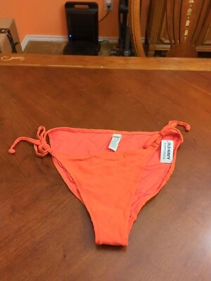 Parte inferior de bikini de natación naranja liso M azul marino antiguo para dama nueva con etiquetas Foto 1 de 4