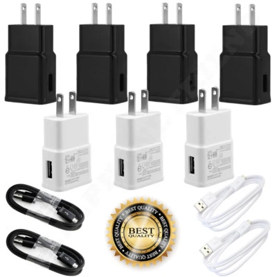 Lot USB Power Adapter Home Wall Charger Cable US Plug For Samsung Galaxy Micro - Image 1 of 4