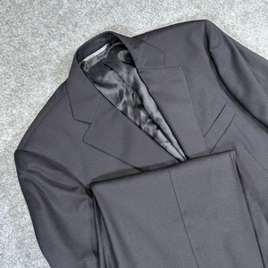 Canali Suit Mens 38R Black Wool Two Piece Jacket Pants Made Italy Classic Fit - Picture 1 of 21