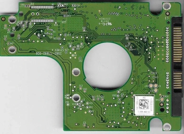 Scheda PCB Controller 2060-771692-006 WD2500BEKT-75VMT0 Elettronica Hard Disk - Immagine 1 di 1