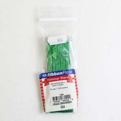 New YLI Ribbon Floss Shimmer Blend Green Ribbon Metallic, 15 yds.  - Image 1 of 4