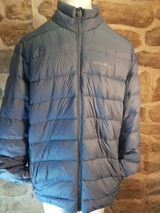 Eddie Bauer Mens Puffa Jacket Medium Blue EB650 Padded 80% Down 20% Feather  - Picture 1 of 13