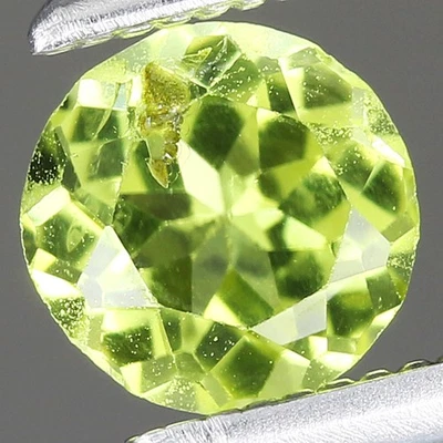 0.46ct t.w 5x4.9mm Round Natural Unheated Untreated Green Peridot, Myanmar - image 1 of 4