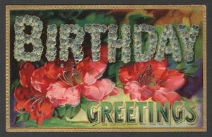 1900's Embossed Postcard BIRTHDAY GREETINGS Series 1440 Printed in GERMANY - Picture 1 of 3