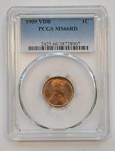 1909 Lincoln Cent VDB 1C, MS 66 RED PCGS - Picture 1 of 8