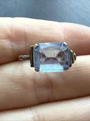 Ancienne Bague En Argent Massif 925 Jonc Alliance Anneaux Créateur art deco - Photo 1/4