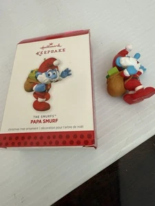 Hallmark Keepsake Ornament PAPA SMURF Christmas Santa Peyo 2013 MIB Smurfs - Picture 1 of 3