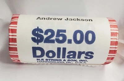 2008 ANDREW JACKSON $25 DÓLAR DE OURO ROLO BANCÁRIO ~ T/T ~ GEM UNC - Imagem 1 de 3