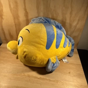 Disney Store 24” Large Jumbo Disney LITTLE MERMAID FLOUNDER PLUSH Fish Stuffed - Picture 1 of 8