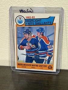 1983-84 O-Pee-Chee #23 Wayne Gretzky Mark Messier Highlights HOF MrMt/Mt - Picture 1 of 4