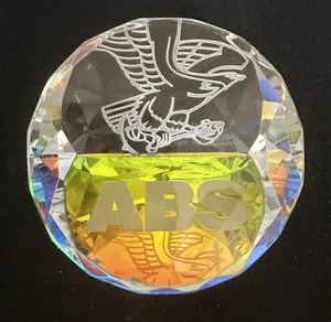 American Bureau Of Shipping ABS Glas Briefbeschwerer/irisierende Erinnerungsstücke 3" D. - Bild 1 von 17